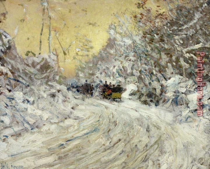 childe hassam Sleigh Ride in Central Park